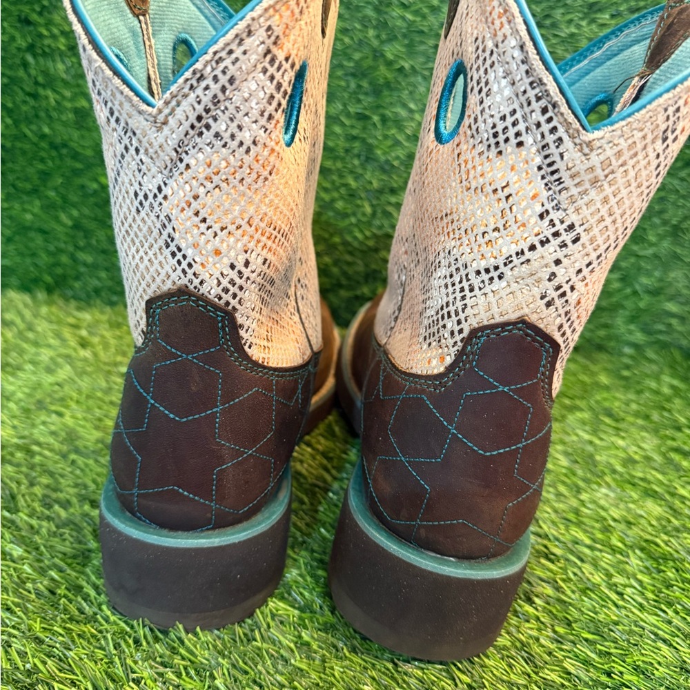 Ariat Fatbaby Heritage Python Print Brown Leather… - image 4